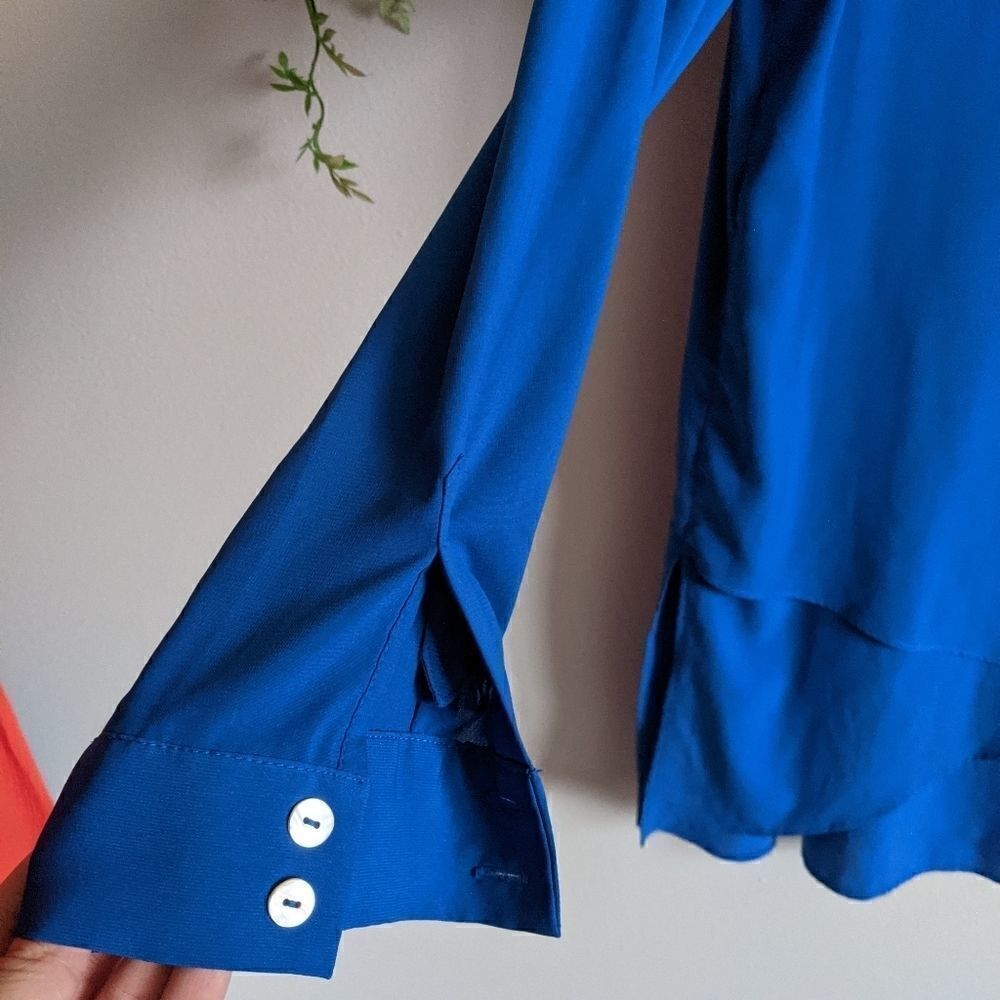 (Susan Graver) Blue Tunic Blouse 4 - Picture 2 of 10